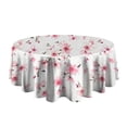 thumbnail image 5 of Pioneer Flower Floral Print Pattern Round Tablecloth 60"x60",Wrinkle Wipeable Table Cloth for Kitchen Dining Room Picnic Patio Party, 5 of 6