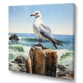 thumbnail image 2 of Designart "Seagull Seagull silence Pointillism II" Animals Canvas Print, 2 of 5