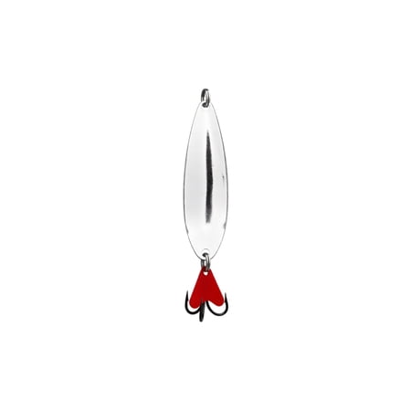 FantasyFrolic Summerween 22g 3D Printed Metal Spoon Lure Silver Red Core Treble Hook Electroplated Long Cast Fishing Bait for Freshwater Saltwater Anglers Silver