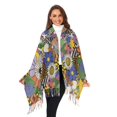 thumbnail image 3 of FORMRS Womens Scarf Winter Soft Long Big Warm Shawls Wrap Tassel Scarves, Blue Floral, 3 of 9