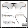 thumbnail image 2 of SA106 Womens Oversize Shield Curved Wrap Around Fashion Sunglasses / Gold Frame - Grey Clear Lens, 2 of 7