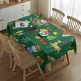 thumbnail image 2 of Green Christmas Santa and Snowman Pattern Rectangle Tablecloth 60"x84",Waterproof Polyester Rectangle Table Cloth, Wipeable Spillproof Polyester Tablecloth for Dining, Camping, Indoor and Outdoor, 2 of 5