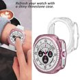 thumbnail image 2 of czcpp-[2-Pack] Case Compatible with Samsung Galaxy Watch 7 Ultra (47mm), Bling Rhinestone Diamond PC Protective Case Replacement Watch Cover for Women Men, 47mm, Pink + Transparent, 2 of 4