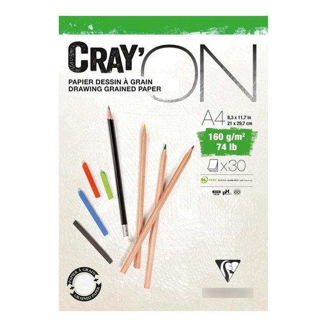 Bloc Para Dibujo Extra Blanco Crayón A4 30 Hojas 21X29.7Cm Clairefontaine blanco SIN TAMAÑO