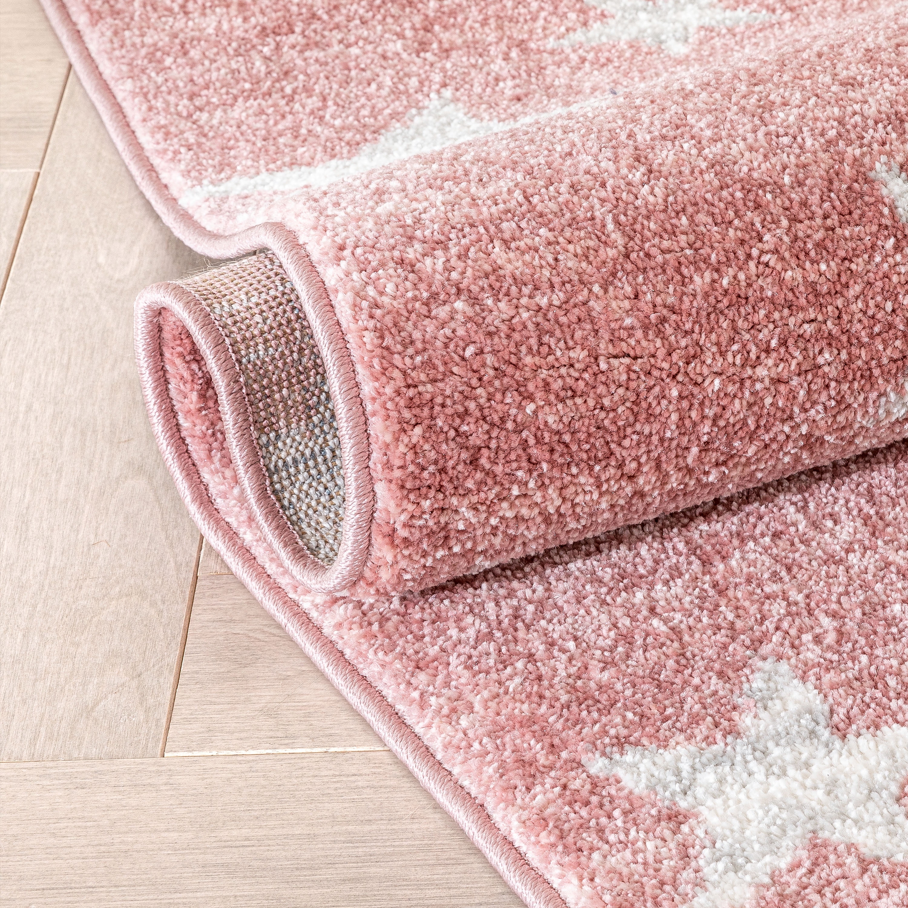 Well Woven Kennedy Stars Modern Kids Rug Pink 2'3" x 7'3" Runner Rug