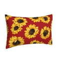 thumbnail image 2 of Daiia Sunflowers On Red Bedding Waterproof Pillow Protector Zippered Queen – Bed Bug Proof Pillow Encasement-16"x24", 2 of 9