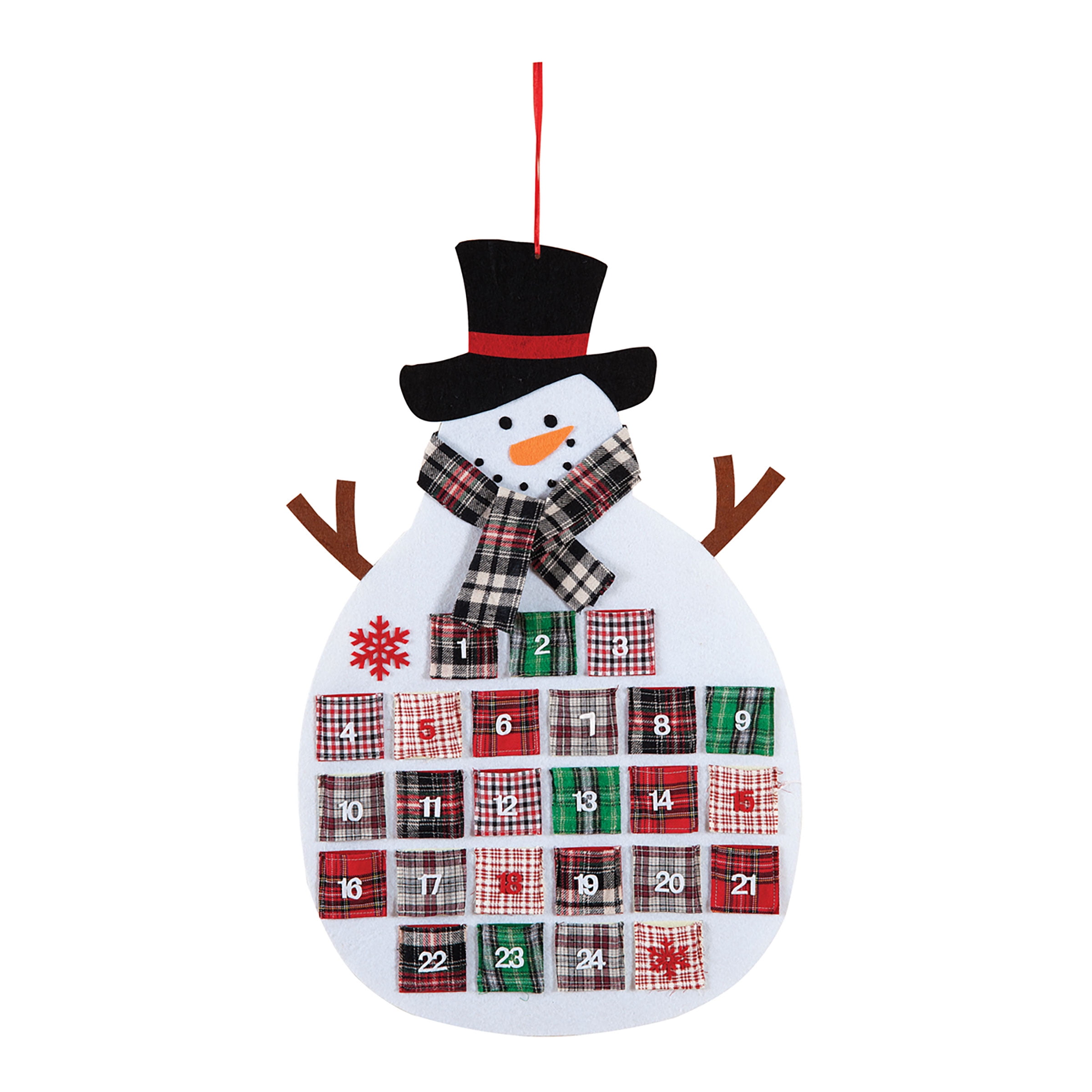 Plaid Snowman with Pockets Scarf Christmas Xmas Holiday Seasonal