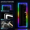 thumbnail image 5 of LVSOMT 63"X22" RGB LED Mirror, Full-Length Mirror with Lights, Floor Mirror, Full Body Mirror, Free Standing x Wall Mounted Mirror, Large Full Size Stand up Mirror for Bedroom Living Room, White, 5 of 7