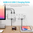thumbnail image 3 of Power Strip Solidock Flat Plug, 20 salidas, 6 puertos USB, cable de 3 m, 3 of 9