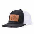 thumbnail image 6 of DAD Golf Leather Patch Embroidered Color Block Trucker Hat Unisex Adjustable Cotton Breathable Fashion Cap for Travel Daily Wear, 6 of 11