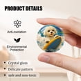 thumbnail image 3 of Glass Refrigerator Magnet 6Pcs Magnetic Fridge Sticker,Decor for Kitchen,Whiteboard,Cabinet,Surf Loving Puppy In Dynamic Seascape, 3 of 5