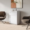 thumbnail image 2 of Stackable Wall Cabinet,Solid Wood Storage Cabinet with Adjustable Shelves and Doors,Console Table Side Table for Hallway,Sideboard Buffet Cupboard for Kitchen,15.75" D x 23.62" W x 35.43" H, White, 2 of 9