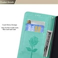 thumbnail image 6 of case  for  Samsung Galaxy A02 Rose Flower Wallet Case, PU Leather Flip Phone Case with Card Holder ID Credit Cards Slot Cash Pockets with Detachable Wristband Cover for Samsung Galaxy A02 RS Green, 6 of 12