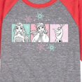 thumbnail image 3 of Frozen 2 - Pastel Character Grid - Toddler And Youth Raglan Graphic T-Shirt, 3 of 6