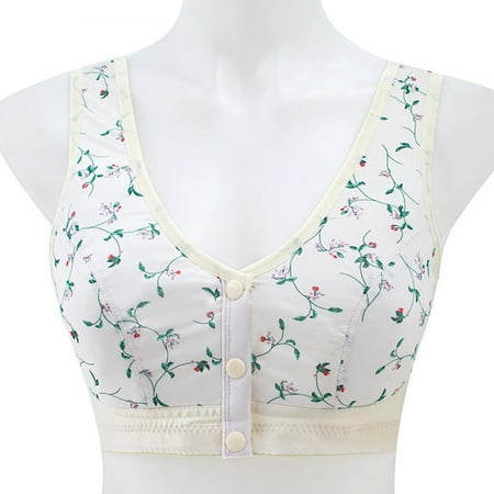 

Front Button Bra Convenient Front Button Bra Front Closure Sports Bras Women Cotton Ultra Soft Cup Everyday Sleep Bras Front Closure Cotton Sports Bras for Women Girls
