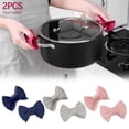 thumbnail image 3 of Soporte Para Ollas De Silicona Bowknot, Manoplas Para Horno, Protector De Dedos, Empuñaduras Antideslizantes Resistentes Al Calor, Soporte Para Ollas Para Cocinar Y Hornear Advancent HA014554-00, 3 of 7