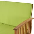 thumbnail image 5 of Sparks Outdoor 4 Piece Acacia Wood Sofa Set with Cushions, Brown Patnia, Light Green, 5 of 6