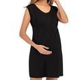 thumbnail image 5 of Todaioua Maternity Dresses for Women 2024 Ladies Fashion Solid Color Pleated Cotton Round Neck Sleeveless Clothe Dress Casual, 5 of 8