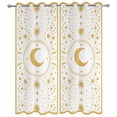 thumbnail image 4 of Outdoor Curtains for Patio Waterproof Stars Moon Indoor/Outdoor Curtain Tiebacks Yellow Geometric Gorgeous Starry Night Privacy Sun Block Grommet Drapes for Pergolas Gazebo Porch 2 Panel 54x108 Inch, 4 of 9