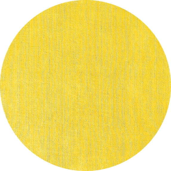 Ahgly Company Indoor Round Solid Yellow Modern Area Rugs, 4' Round