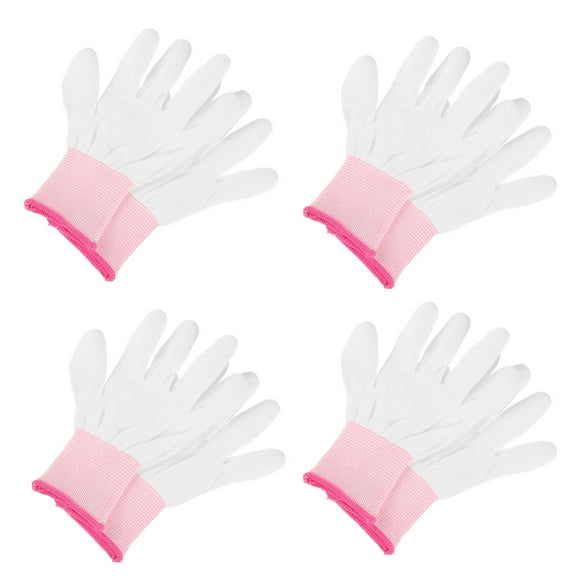 HEMOTON 12 Pairs PU Palm Gloves Quilting Thin Quilters Work Man Pink