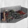 thumbnail image 6 of Seasons Soft Flannel Fleece Throw Blanket, Dreamy Gated Beech Trees Forest with Fall Leaf Mother Earth Natural Wonders Theme, Cozy Plush for Indoor and Outdoor Use, 60" x 80", Grey Red, by Ambesonne, 6 of 6