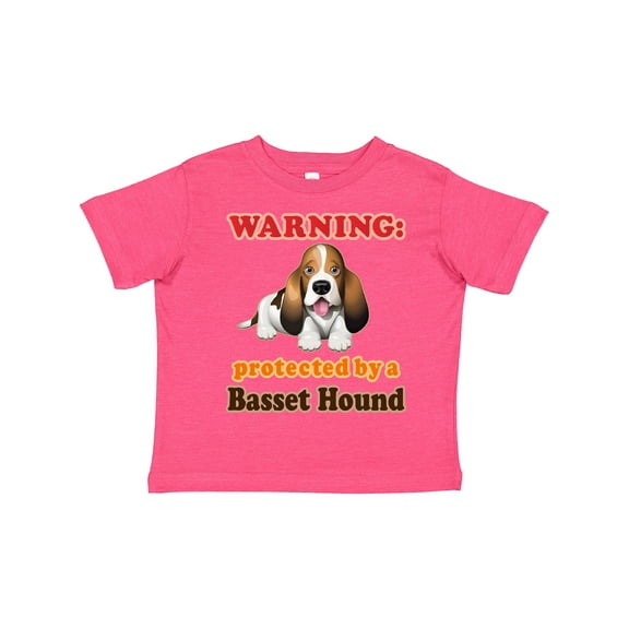 Inktastic Protected by a Basset Hound Funny Dog Boys or Girls Toddler T-Shirt