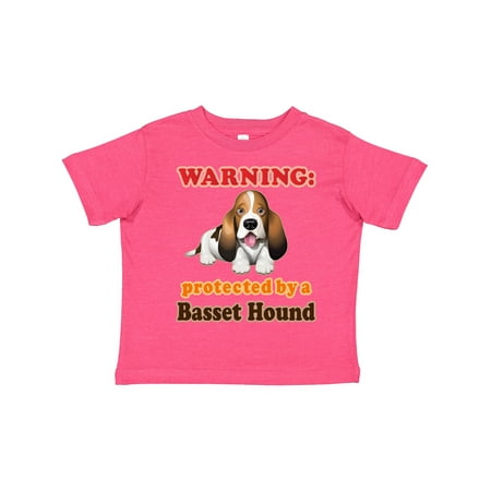 

Inktastic Protected by a Basset Hound Funny Dog Boys or Girls Toddler T-Shirt