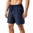 thumbnail image 4 of Homeyce Men's Workout Running Shorts Quick Dry Elastic Waist Shorts Athletic Lightweight Gym Tennis Shorts with Side Pockets Drawstring Clothes,Blue L, 4 of 4