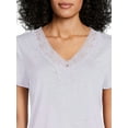 thumbnail image 6 of RealSize Women's Lace V-Neck Tee with Short Sleeves, Sizes XS-XXXL, 6 of 6