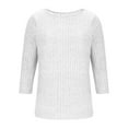 thumbnail image 4 of Cilsoka Womens Summer Tops Fashion Daisy Print Daily Shirts 3/4 Sleeve Casual Round Neck T Shirt Dressy Tunic Blouses Graphic Tees, 4 of 5