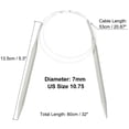 thumbnail image 2 of Uxcell Aluminum Circular Knitting Needle US Size 32 inch (80cm) Size US 10.75 (7mm) Round Knitting Needle, 2 of 6
