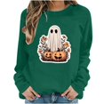 thumbnail image 2 of MexChoioe Women Long Sleeve Pullover Sweatshirt Crew Neck Halloween Front Graphic for Casual Fall Outings Sweatshirt, 2 of 6