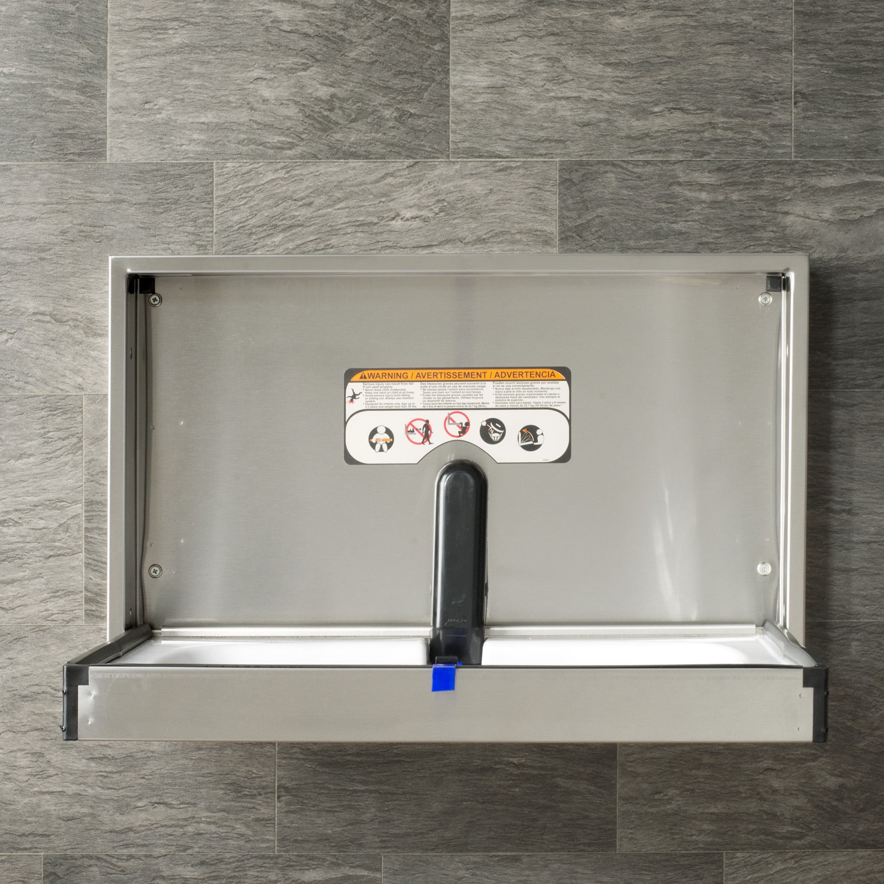 Foundations Premier Horizontal Baby Changing Station, Wall-Mount, 100SS-SM, Stainless Steel