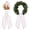 White Pink, variant on Threns Wreath Sash Bow for Front Door, Scalloped Wreath Ribbon with Adjustable Bow Knot Farmhouse Door Wreath Decor Embroidered Sash for Holiday,Wedding,Memorial