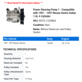 thumbnail image 2 of Power Steering Pump 1 - Compatible with 1991 - 1997 Nissan Sentra Sedan 1.6L 4-Cylinder 1992 1993 1994 1995 1996, 2 of 2