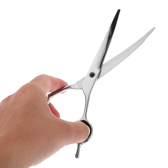 LOLIPPYY Stainless Steel Curved Pet Grooming Scissors with Rounded Safety Tips for Precise Hair Trimming and Styling