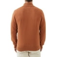 thumbnail image 3 of Kallspin Men's Quarter-Zip Sweater Cotton Mock Neck Knit Long Sleeve Pullover Sweater(Caramel,Large), 3 of 9