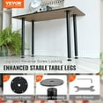 thumbnail image 4 of VEVOR 30 Inch Adjustable Desk Legs, Reinforced Steel Office Table Furniture legs Set of 4 for DIY, 1200 lbs Load Capacity Heavy Duty Desk Legs, Quick Instalation Legs with Adjustable Foot Cup Black, 4 of 9
