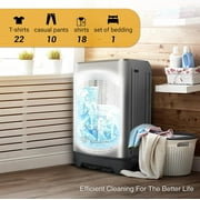 Kcpolre Portable Washing Machine 17.8 lbs Full-Automatic Compact Washer Machine for Apartment, 10 Wash Program Small Portable Washer for Dorm, Apartment, Home, Grey