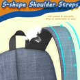 thumbnail image 3 of 17 Inch Lightweight Backpack,PVC Waterproof Oxford Fabric, Ergonomically Designed, with Large Capacity, Denim Cowboy Jean Style, 3 of 5