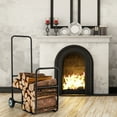 thumbnail image 3 of Topbuy Firewood Log Cart Carrier, Wood Hauler with 2 Rubber Wheels & Ergonomic Handle Heavy-Duty Steel Frame Indoor Outdoor Fireplace Tools, 3 of 10