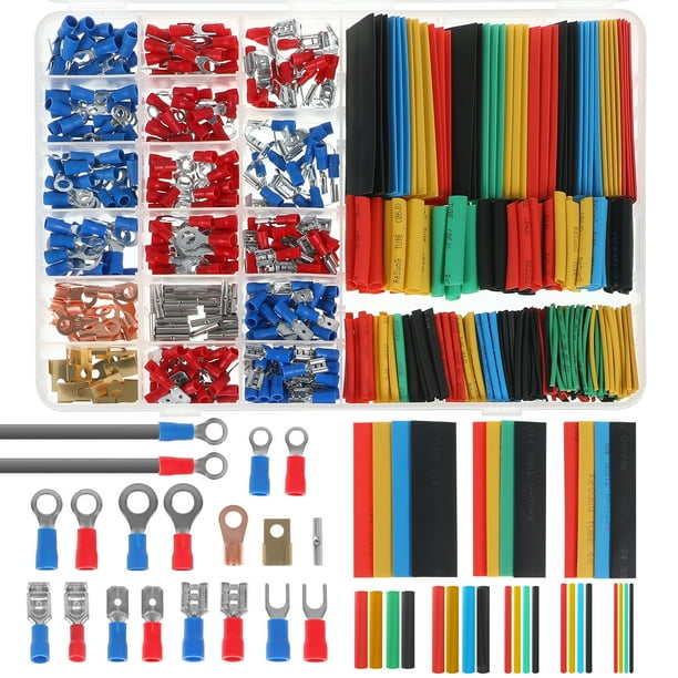 1 Juego de conectores de cable, Kit de conectores termorretráctiles, conectores aislados, crimpadores de cables, conectores eléctricos