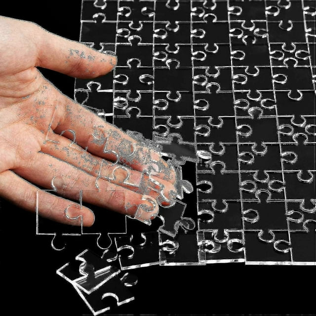 Transparent Puzzle Boys Girls Funny Transparent Blank Acrylic Puzzle Toys Transparent Easy Puzzle Games Brain Training Puzzles
