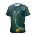 thumbnail image 5 of Vsdgher Jelly Fish Print Men's Dry Fit Mesh Athletic Shirts Moisture Wicking Tennis T-Shirt Tops, 5 of 9