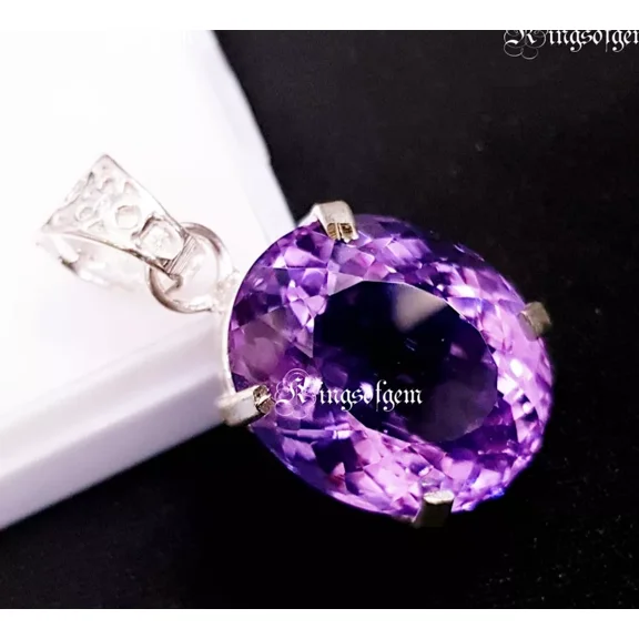 41.30 Carat Bi-Color Amethyst Oval 925 Solid Silver Pendant Gemstone