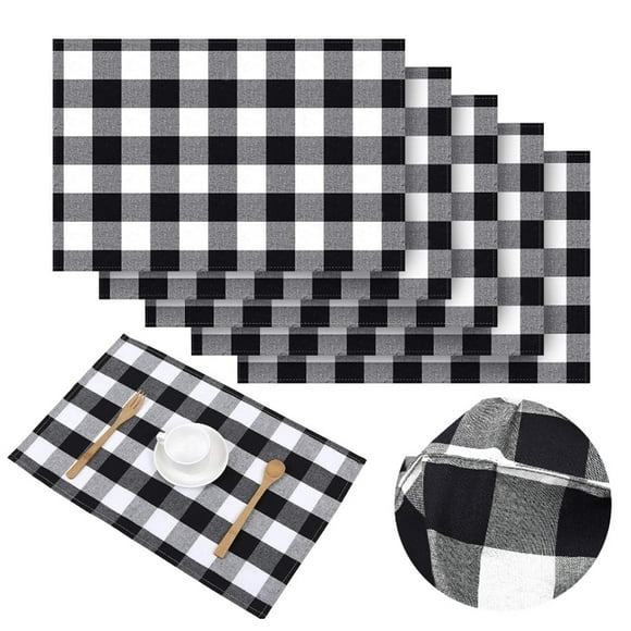 Black And White Checkered Placemats