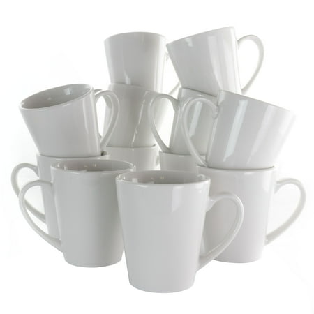 

Elama Holt 12 Piece 10 Ounce Porcelain Mug Set in White