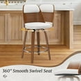 thumbnail image 5 of 26" Swivel Counter Height Bar Stools Set of 4 with Backs, Mid Century for Kitchen Island, White, 5 of 6