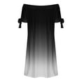 thumbnail image 5 of LOVZFMLL Robe pour Femmes Mode Été Aguichant à Épaules Dénudées Manches Courtes Imprimée avec Poches Noir G, 5 of 5